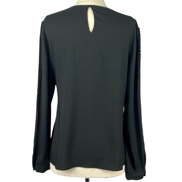 Ann Taylor black top with lace embellishments - Picture 5 of 7